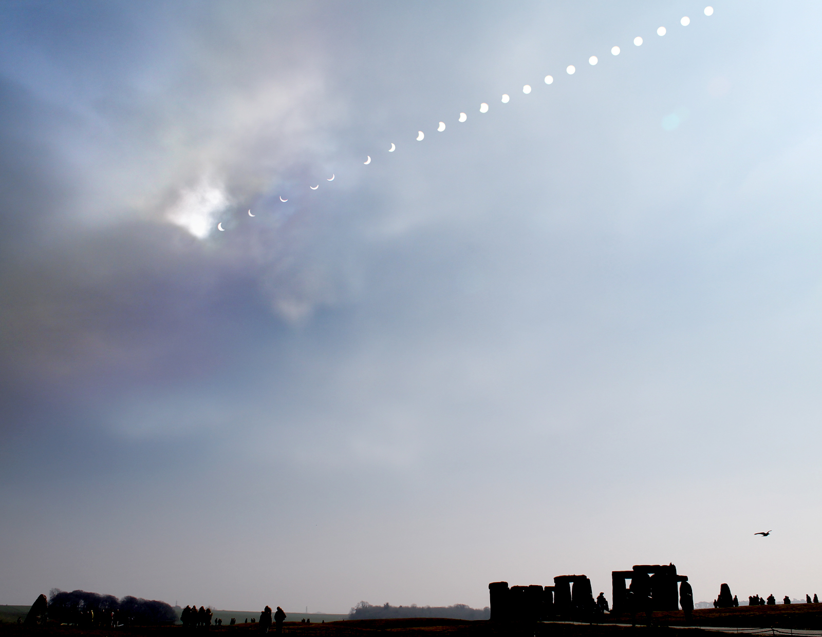 Stonehenge Solar Eclipse March 20 2015 Taken between about 9am and 11am on 20th March 2015 from the National Trust field just north west of Stonehenge, by Simon Banton.